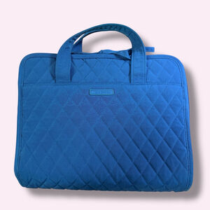 Vera Bradley Hanging Travel Toiletry Organizer Teal Quilted Cosmetic Bag